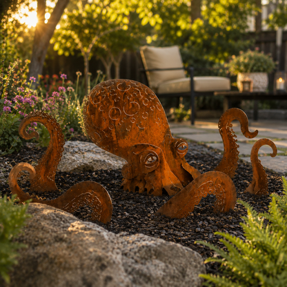 🐙 Giant Squid Sculpture Makes Your Garden Unforgettable ✨