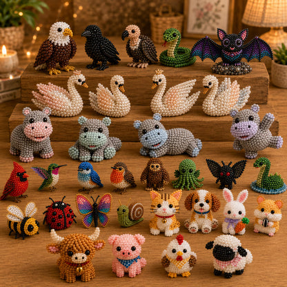 ⏰Last day Promotion 🔥-🧵✨ Tiny 3D Beaded Animal DIY Kit(Unfinished Product)