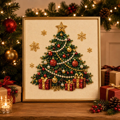 🎄DIY Christmas Pearl Diamond Painting Art Kit With Frame Relaxing & Beginner-Friendly