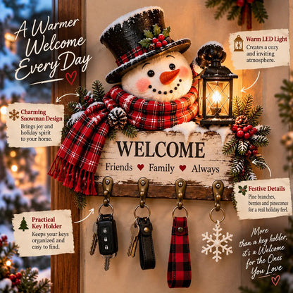 🔥 Holiday Celebration 50% OFF ✨-🔑Lighted Christmas Key Holder for Festive Entryway Decor & Everyday Organization 🎄