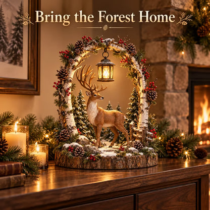 🦌 50% OFF – Woodland Reindeer Lantern – Glowing Christmas Forest Decor 🎄✨