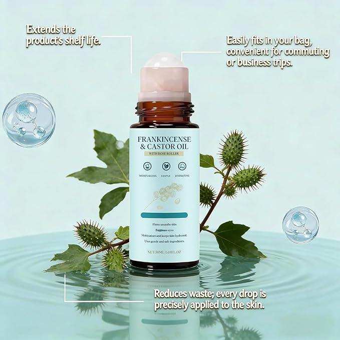 Organic Castor Oil & Frankincense Roll-On – Mess-Free Targeted Nourishment for Face & Body