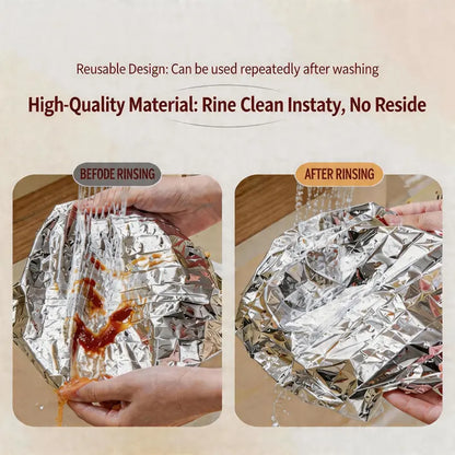 Elastic Aluminum Foil Food Covers - Reusable Bowl & Plate Covers