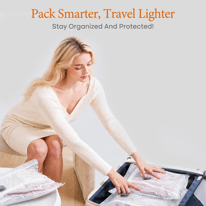 Cordless Travel Vacuum Sealer & Storage Set – 80% Space Saving – Rechargeable Portable Pump with 9/15 Premium Vacuum Bags