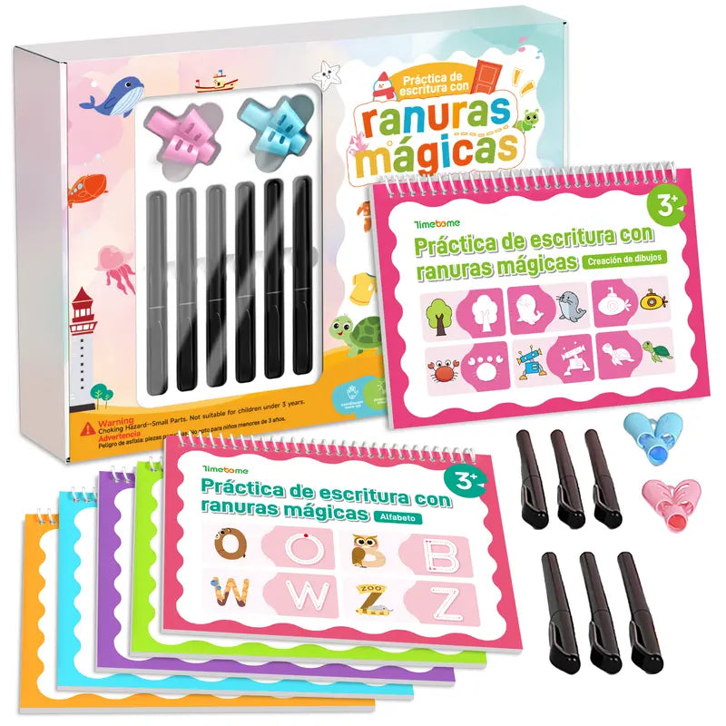 Magical Grooved Handwriting Practice Books for Children Aged 3–10 – Reusable