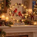 🔥 Last Day 50% OFF✨-Lighted Cardinal Tabletop Decor, Rustic Red Cardinal Pair with Warm LED Lights