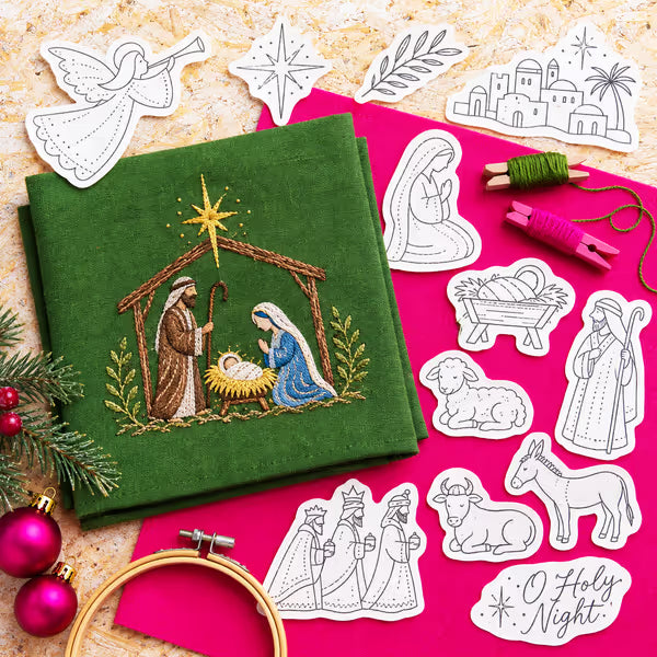 🎄 50% OFF – Christmas Stick & Stitch Embroidery Pattern Pack – 70 Wash-Away Designs on 5 Sheets 🧵✨