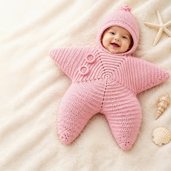 ⏰Last day Promotion 🔥-🐚 Starfish Baby Sleeping Bag — A Cozy Little Ocean Star ⭐