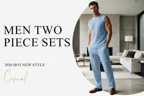🔥 50% OFF Father’s Day Special ⏰🎁 Men’s Rib Knit 2-Piece Set – Sleeveless Tank & Baggy Wide-Leg Pants
