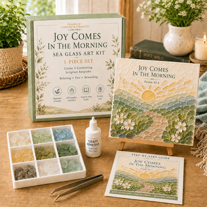 ⏰Last day Promotion 🔥-✝️ Psalms of Comfort & Strength Sea Glass Art Kit