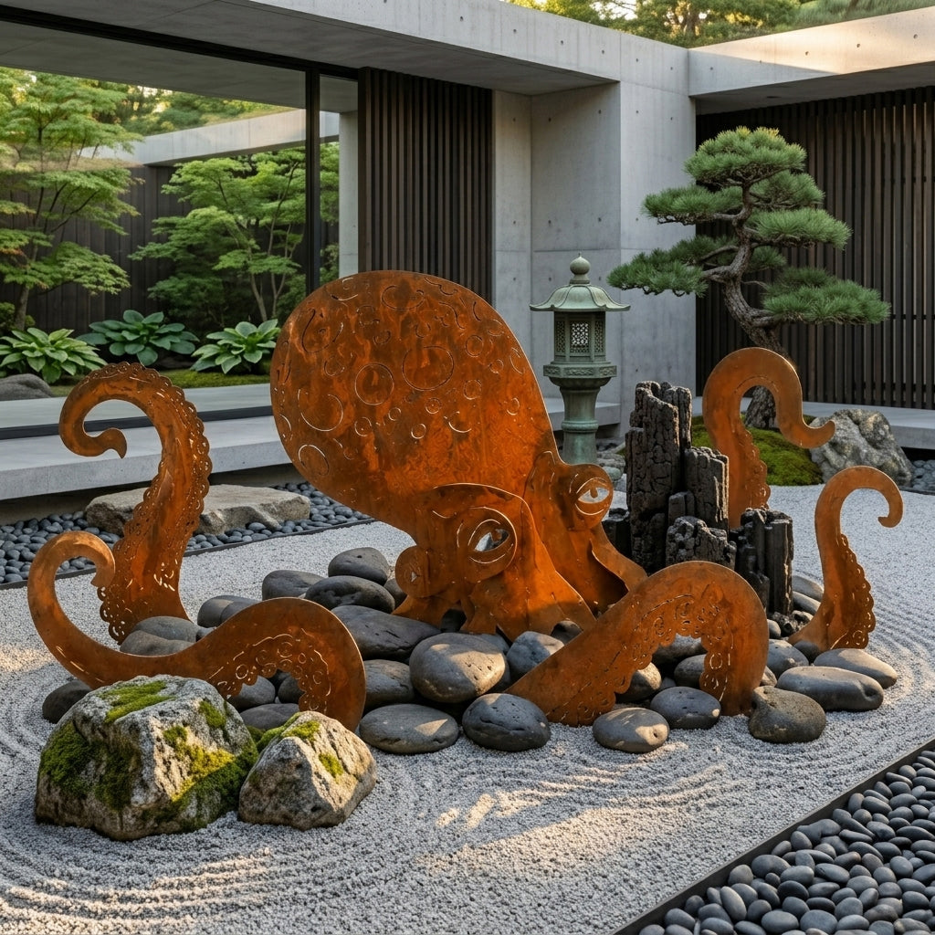 🐙 Giant Squid Sculpture Makes Your Garden Unforgettable ✨