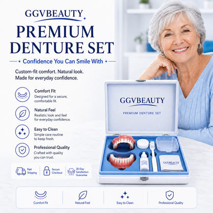 🦷 Seniors Custom-Fit Smile Solution Secure Comfortable Denture Alternative 😊