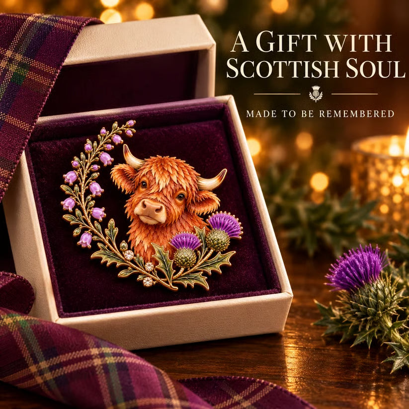 🏴 Last Day 50% OFF✨-🐮 Scottish Highland Cow Thistle Enamel Brooch 🌿