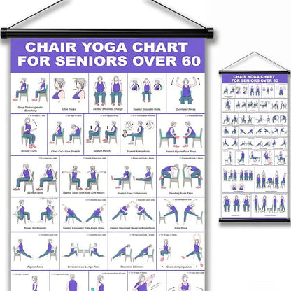 Senior Wellness Exercise Poster – 16-Step Chair Tai Chi Routine for Daily Mobility