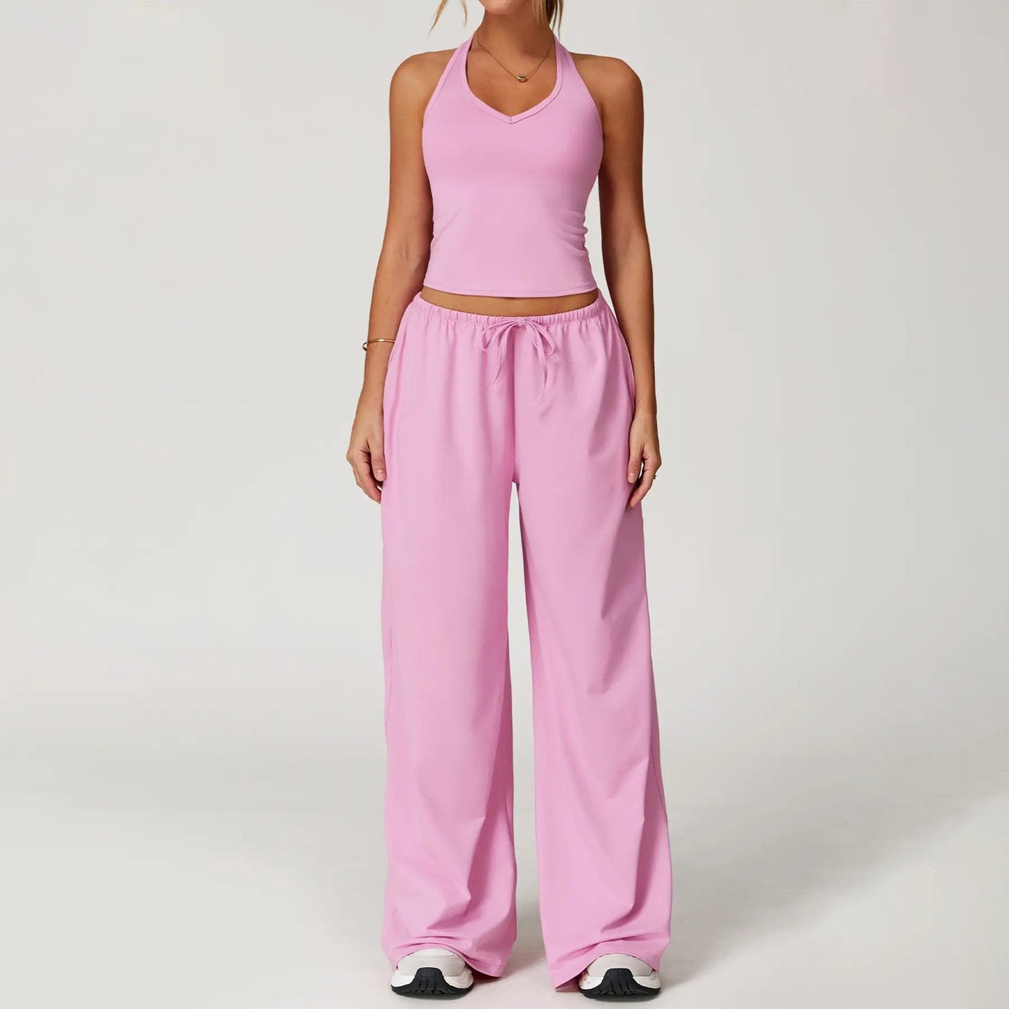 ⚡Hot Sales 49% OFF🔥Women's 2-Piece Athleisure Outfits - Polyester-Silk Fitted Summervibe Sweatsuit
