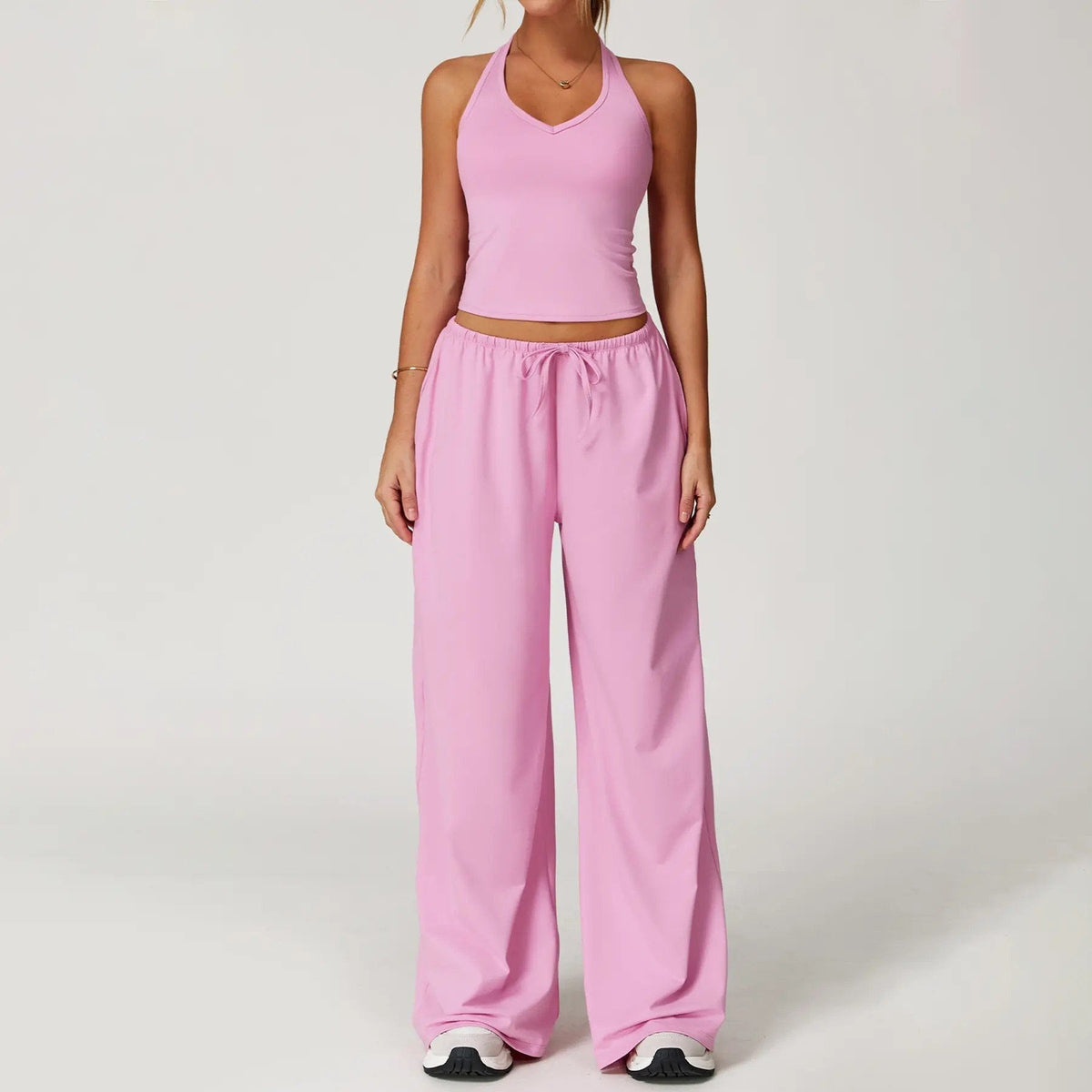 ⚡Hot Sales 49% OFF🔥Women's 2-Piece Athleisure Outfits - Polyester-Silk Fitted Summervibe Sweatsuit