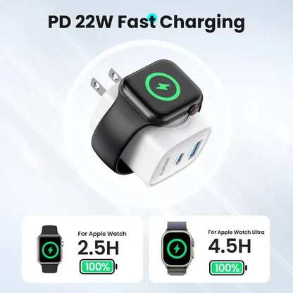 3-in-1 Magnetic Wireless Cordless PD USB-C Wall Charger Block