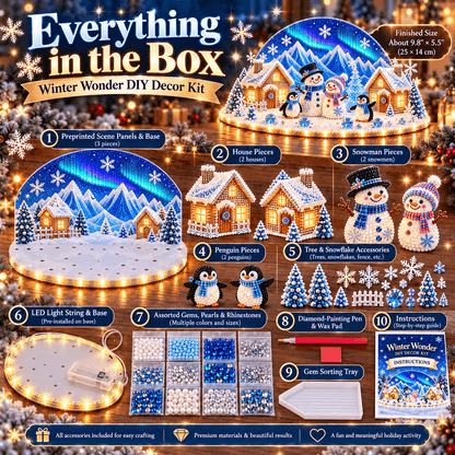 ☃️Winter Wonder DIY Decor Kit, Light-Up 3D Christmas Village Gem Art🏠
