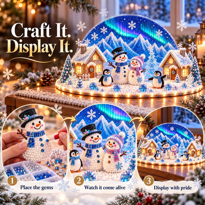 ☃️Winter Wonder DIY Decor Kit, Light-Up 3D Christmas Village Gem Art🏠