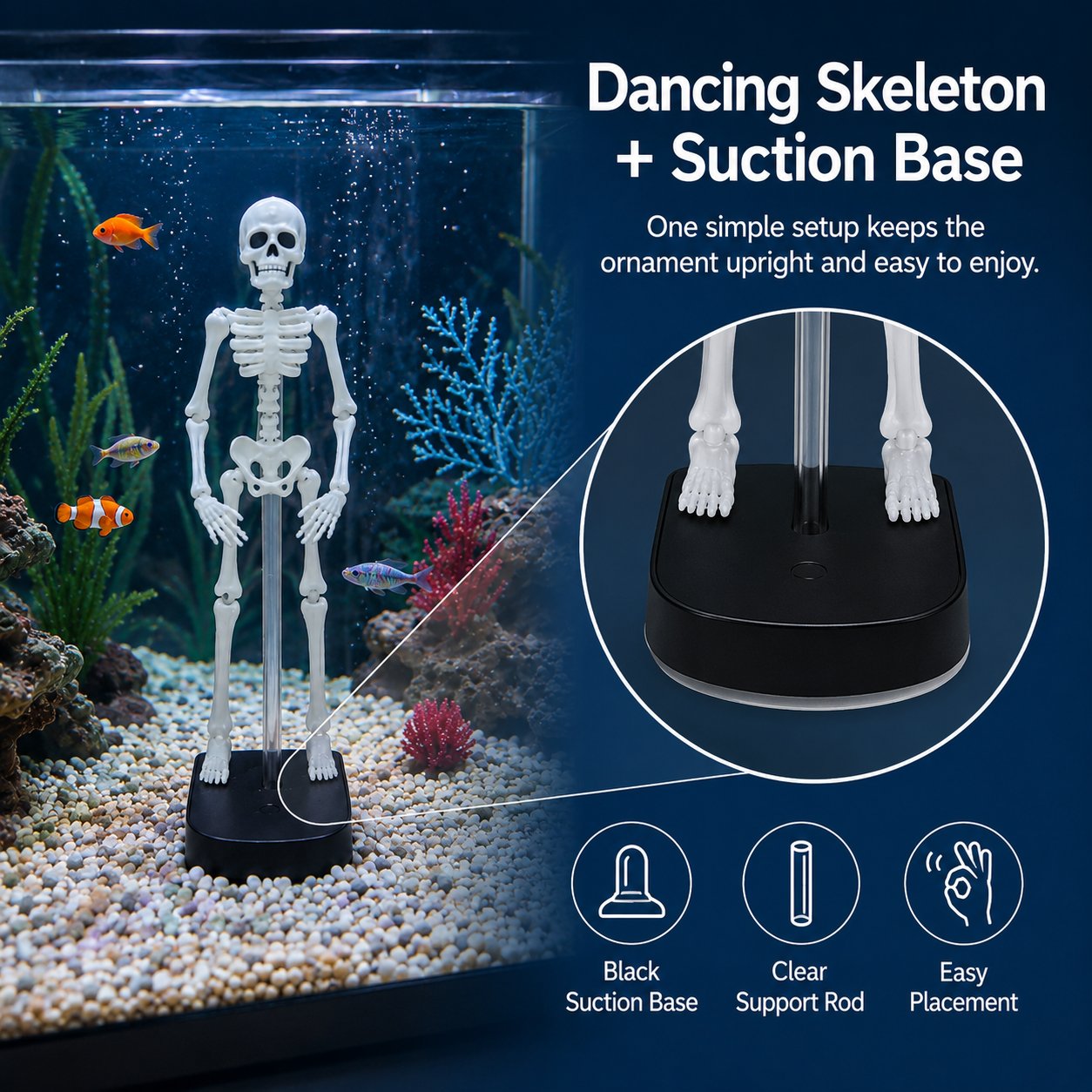 🔥49% Off Last Day -Halloween Early Bird Special🔥White Underwater Dancing Skeleton Bath Toy With Suction Base