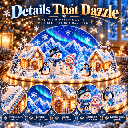 ☃️Winter Wonder DIY Decor Kit, Light-Up 3D Christmas Village Gem Art🏠