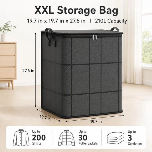 📦Large Capacity Zippered Storage Bag Clothes Organizer Moving Travel Box Home Storage✨
