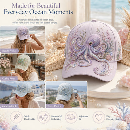 🔥Last Day 50% OFF-🌊 3D Ocean Creatures Embroidery Cap