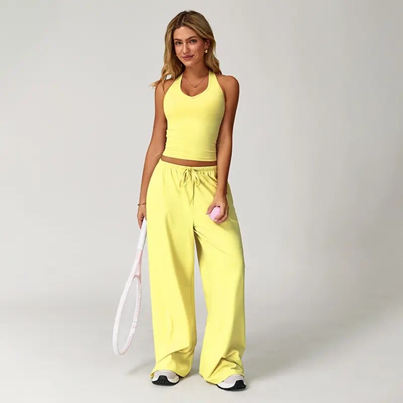 ⚡Hot Sales 49% OFF🔥Women's 2-Piece Athleisure Outfits - Polyester-Silk Fitted Summervibe Sweatsuit
