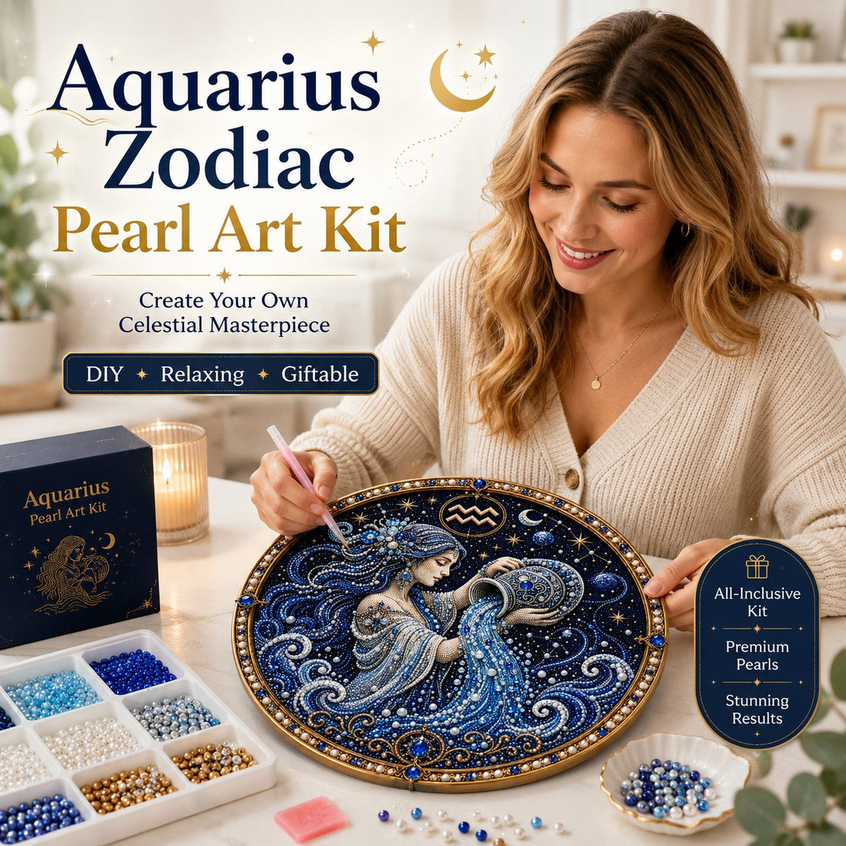 ✨ Create Zodiac Pearl Art with 12 Star Signs Kit ♈