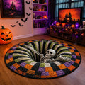 ⏰Last day Promotion 🔥🎃3D Skeleton Vortex Quilted Round Halloween Rug