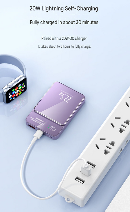 🔋 2026 Model Magnetic Wireless Power Bank: Portable Fast-Charging Power Bank with Display (iPhone Compatible) 📱✨