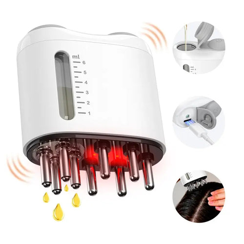 Electric scalp medication application comb - scalp massage comb
