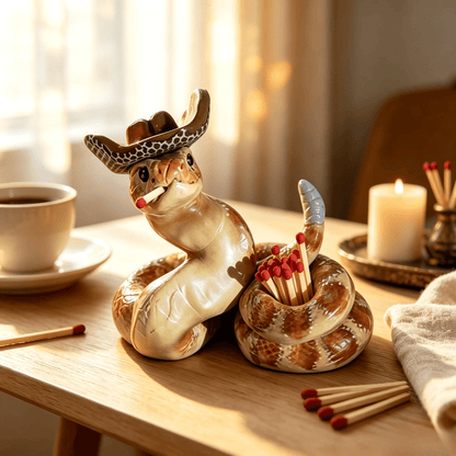 🐍 Snake Matchbox – Creative Decorative Match Holder with Artistic Design for Candles & Home Styling