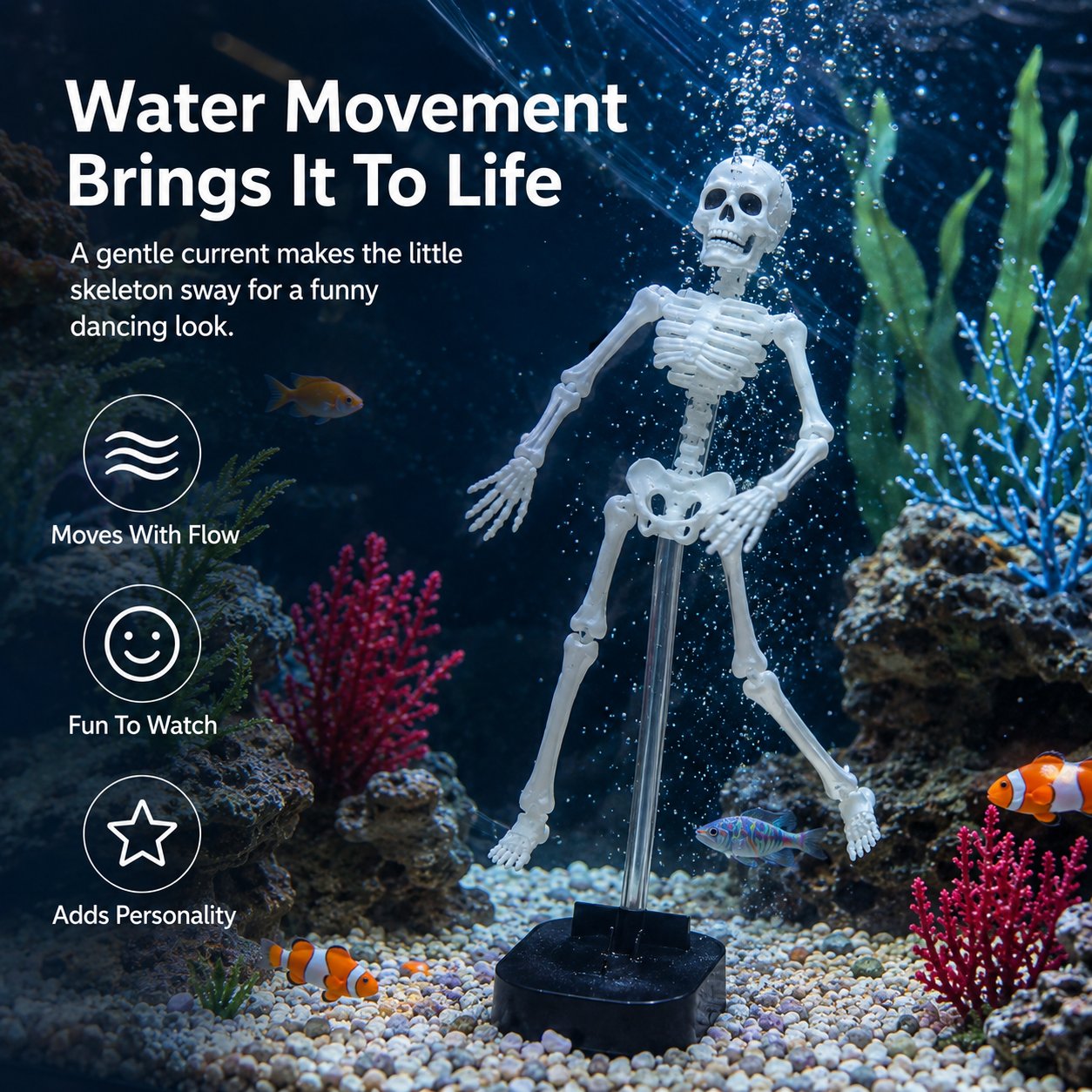 🔥49% Off Last Day -Halloween Early Bird Special🔥White Underwater Dancing Skeleton Bath Toy With Suction Base