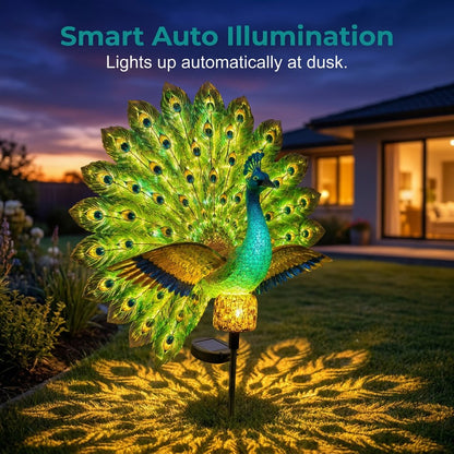 ⏰Last day Promotion 🔥-🦚 Animated Solar Peacock Garden Sculpture