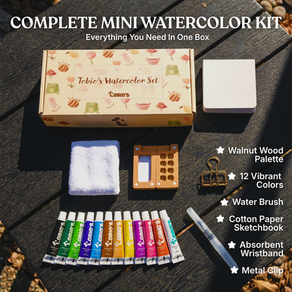 🎨Pocket Watercolor Set Portable Creative Painting Kit For Artists Beginners Travel Sketching Fun✨