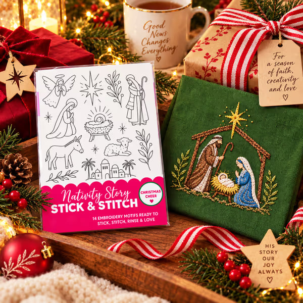 🎄 50% OFF – Christmas Stick & Stitch Embroidery Pattern Pack – 70 Wash-Away Designs on 5 Sheets 🧵✨