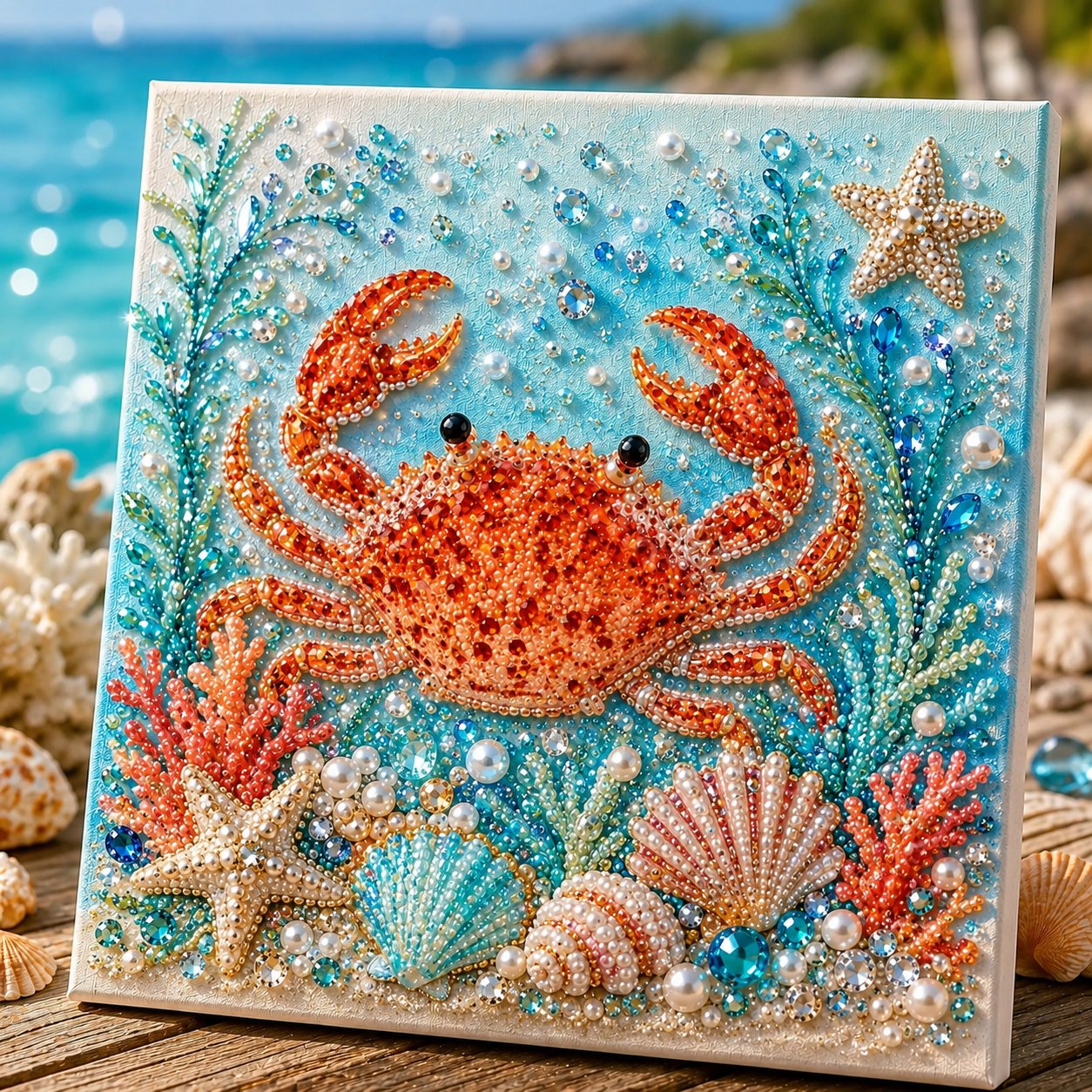 🌊Ocean Pearl Art DIY Kit Relaxing Coastal Craft Creative Handmade Home Decor✨