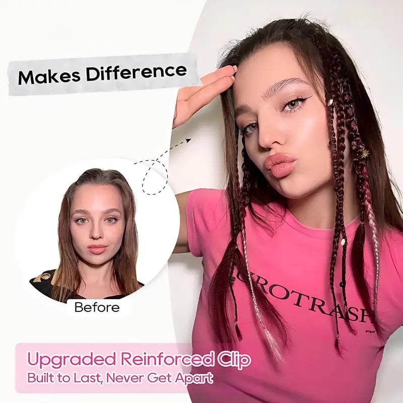 🌿🎨 Boho Beaded Clip-In Braids – Effortless Festival & Everyday Hair Transformation