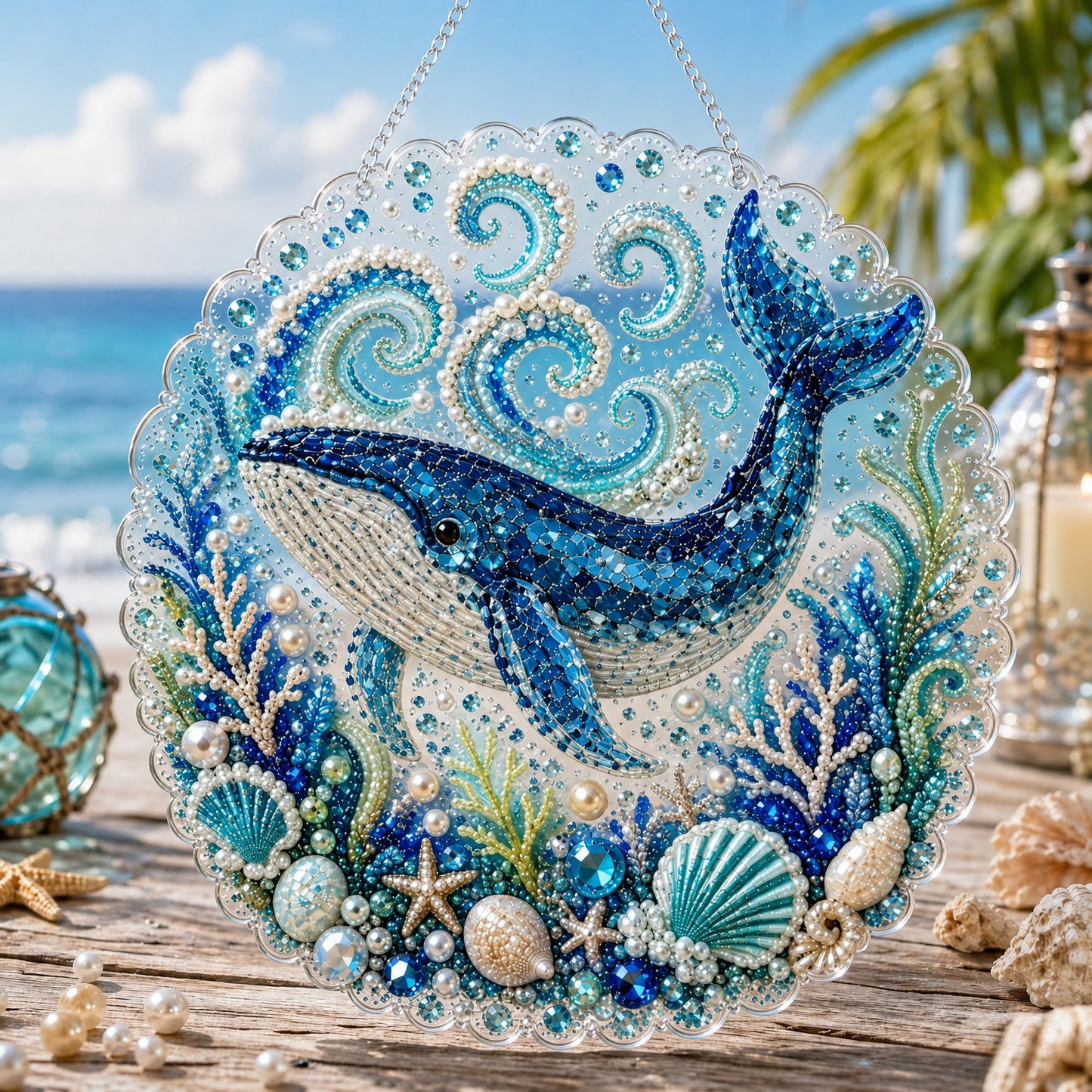 🌊✨Ocean Pearl Art DIY Hanging Ornament Kit Creative Coastal Craft Home Decor Gift✨