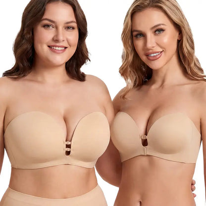 ✨ Women's Strapless Front Closure Push-Up Bra