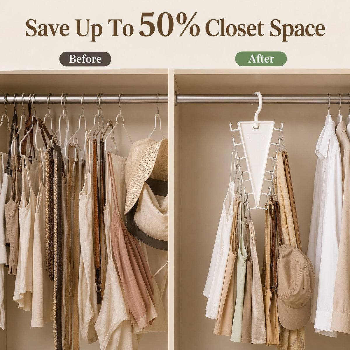 ✨ 50% OFF – Rotating V-Shaped Accessory Hanger – Space-Saving Jewelry Organizer