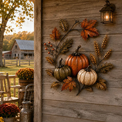 🎃🍂 50% OFF – Autumn Pumpkin Metal Wall Decor – Rustic Harvest Fall Home & Porch Art 🏡✨