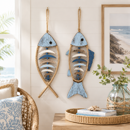 🐚Last Day 50% OFF💙-🐟 Coastal Rope Fish Wall Hanging for Charming Nautical Home & Beach Decor 🌊