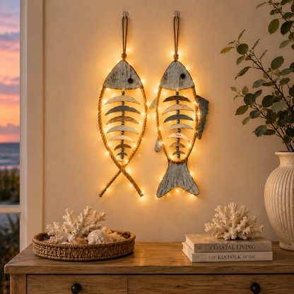 🐚Last Day 50% OFF💙-🐟 Coastal Rope Fish Wall Hanging for Charming Nautical Home & Beach Decor 🌊