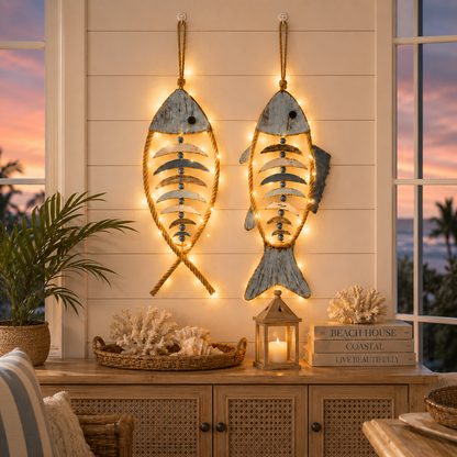 🐚Last Day 50% OFF💙-🐟 Coastal Rope Fish Wall Hanging for Charming Nautical Home & Beach Decor 🌊