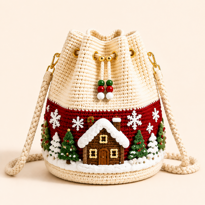 🎅Last Day 50% OFF✨-🎄Hand-Knitted Christmas Crochet Bucket Bag in 4 Festive Styles for Women 🎁