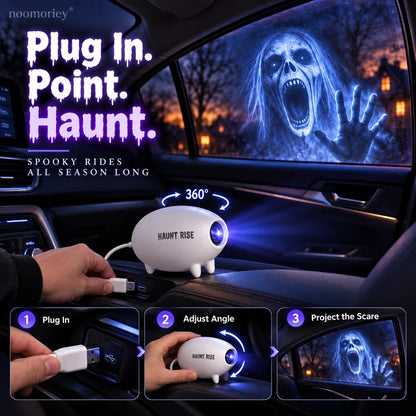 🎃 50% OFF – Halloween Window Projector – 16 Spooky Films, 360° Adjustable USB Projector 👻