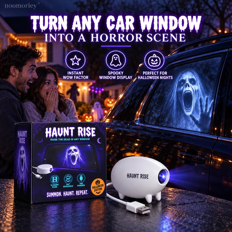🎃 50% OFF – Halloween Window Projector – 16 Spooky Films, 360° Adjustable USB Projector 👻