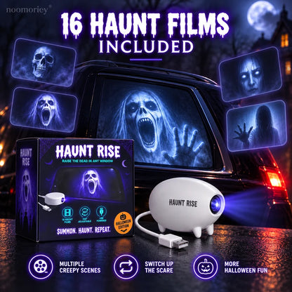 🎃 50% OFF – Halloween Window Projector – 16 Spooky Films, 360° Adjustable USB Projector 👻